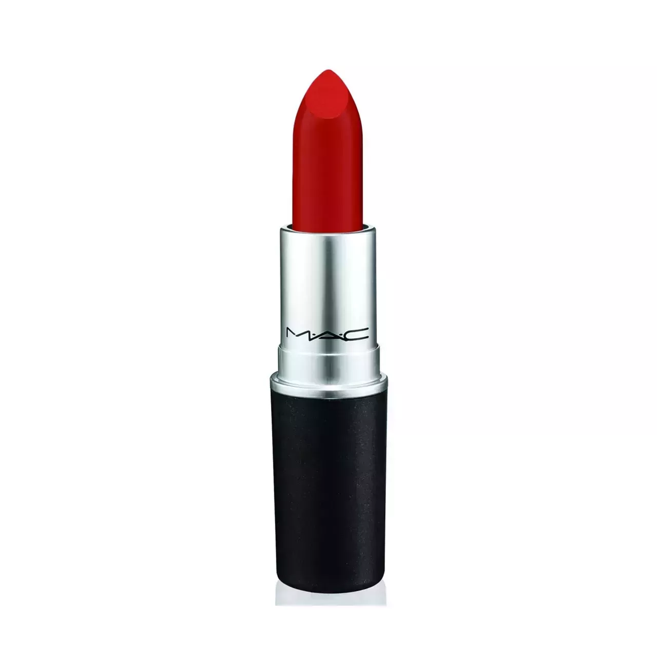 MAC Retro Matte Lipstick in Ruby Woo on white background