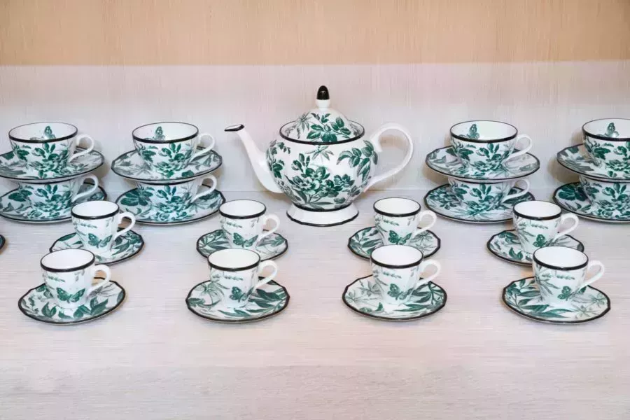 Kris Jenner Dish Closet gucci tea set