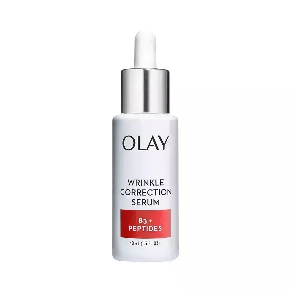 Olay Wrinkle Correction Serum with Vitamin B3+Collagen Peptides on white background
