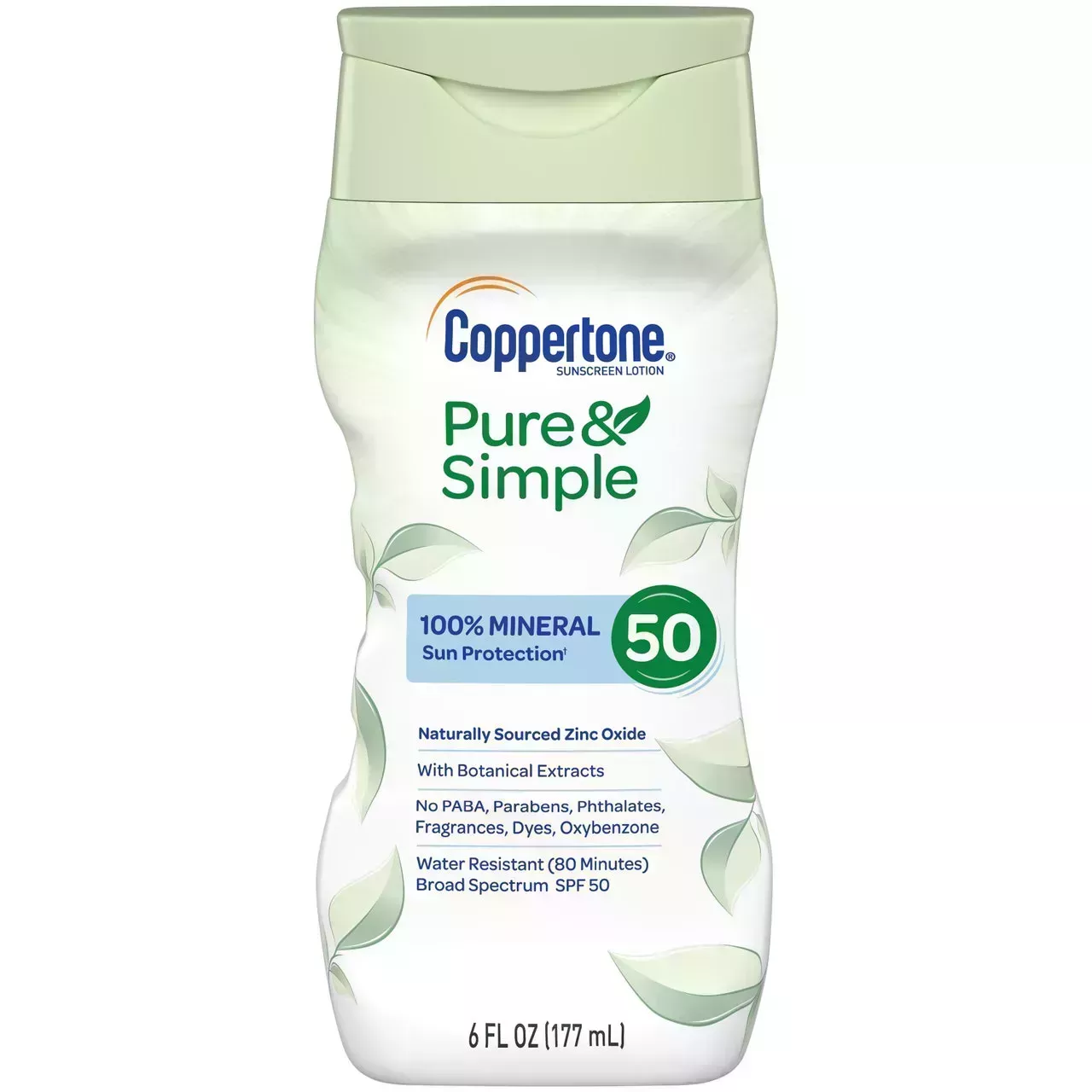 Bottle of coppertone spf on a white background