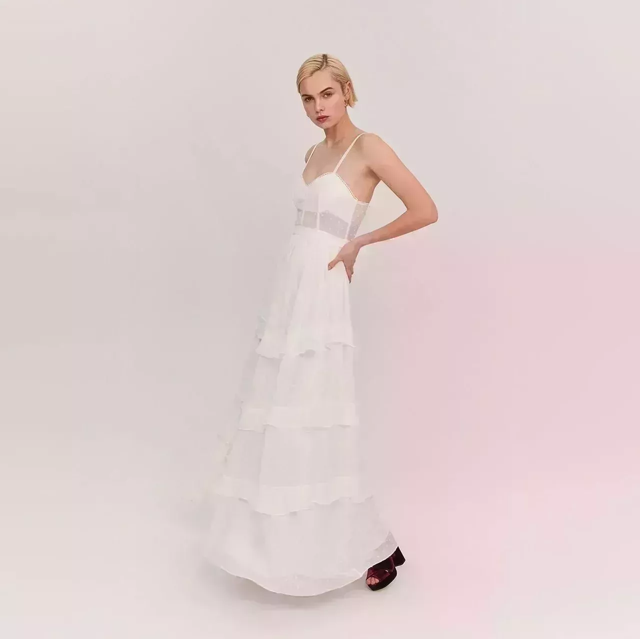 Fame & Partners The Nancy Dress on model on white background