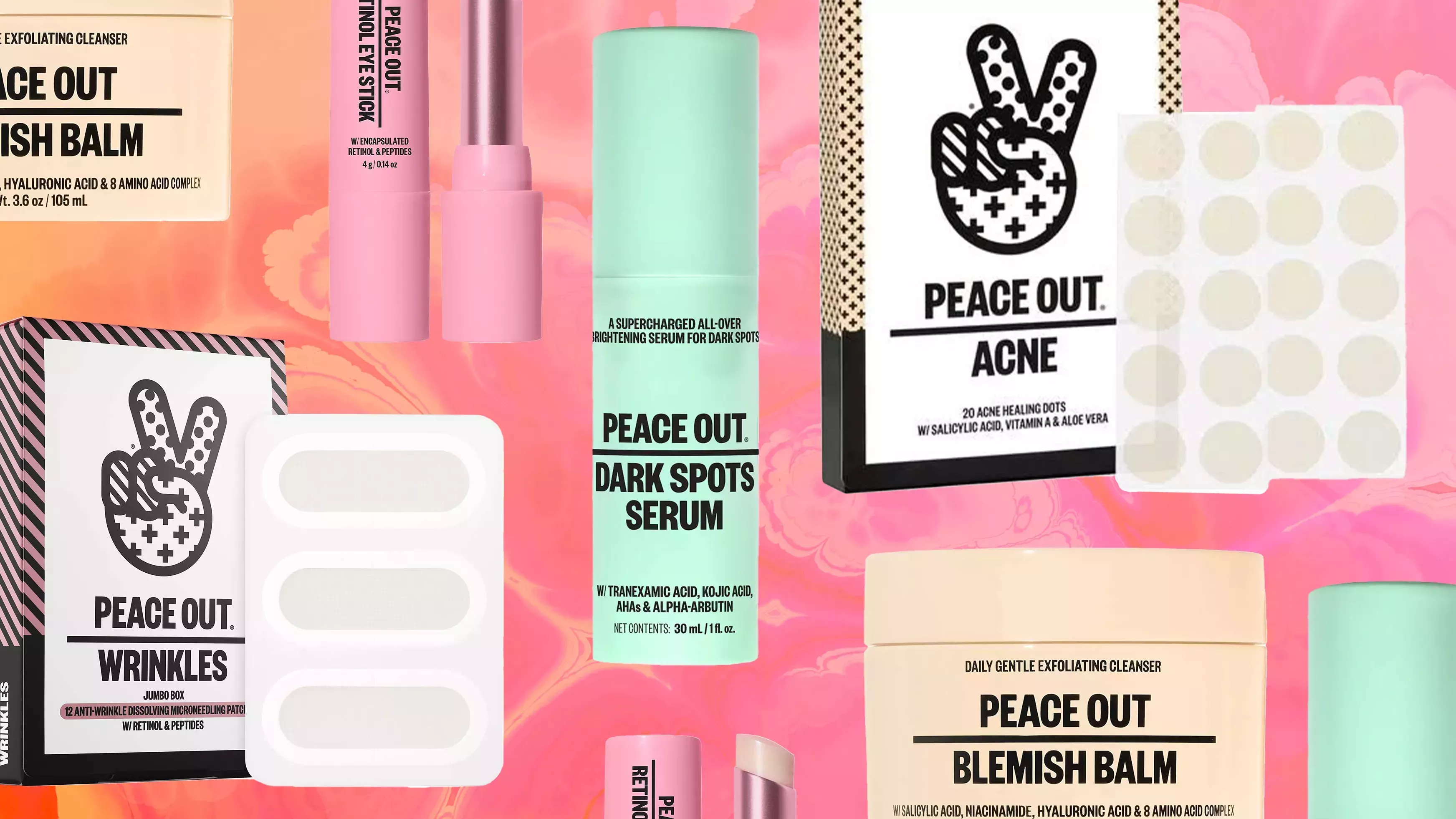 Todo el sitio web de Peace Out Skin Care está teniendo una gran venta en este momento
