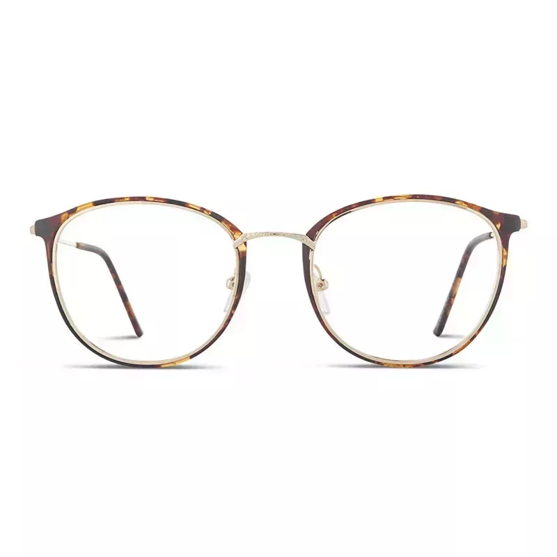 Ottoto Bellona tortoise rounded glasses on white background