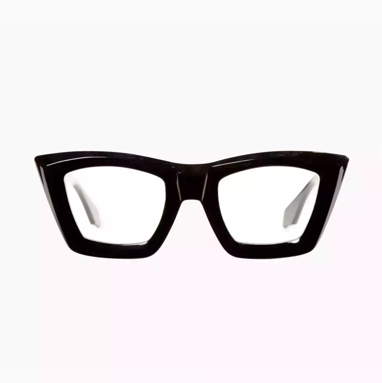 Utenzi Miller Soho glossy black pointed glasses on white background
