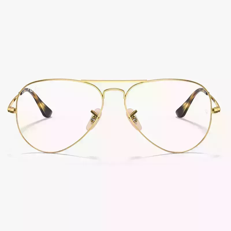 LensCrafters Ray Ban RB6489 Aviator gold aviator glasses on white background