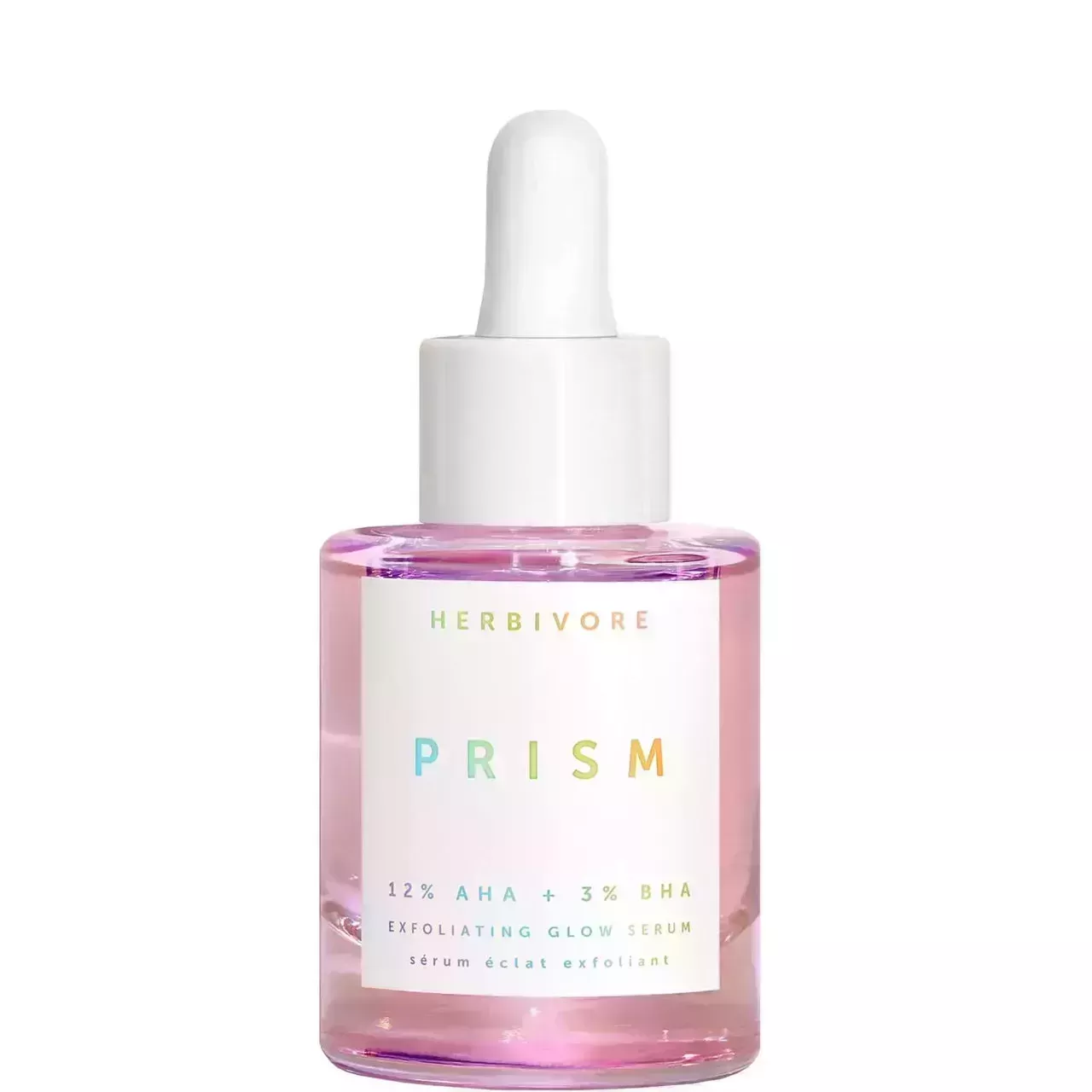 Herbivore Botanicals Prism 12 AHA + 3 BHA Exfoliating Glow Serum on white background