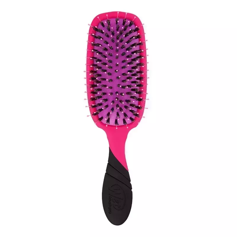 The pink and black Wet Brush Pro Shine Enhancer Brush on a white background