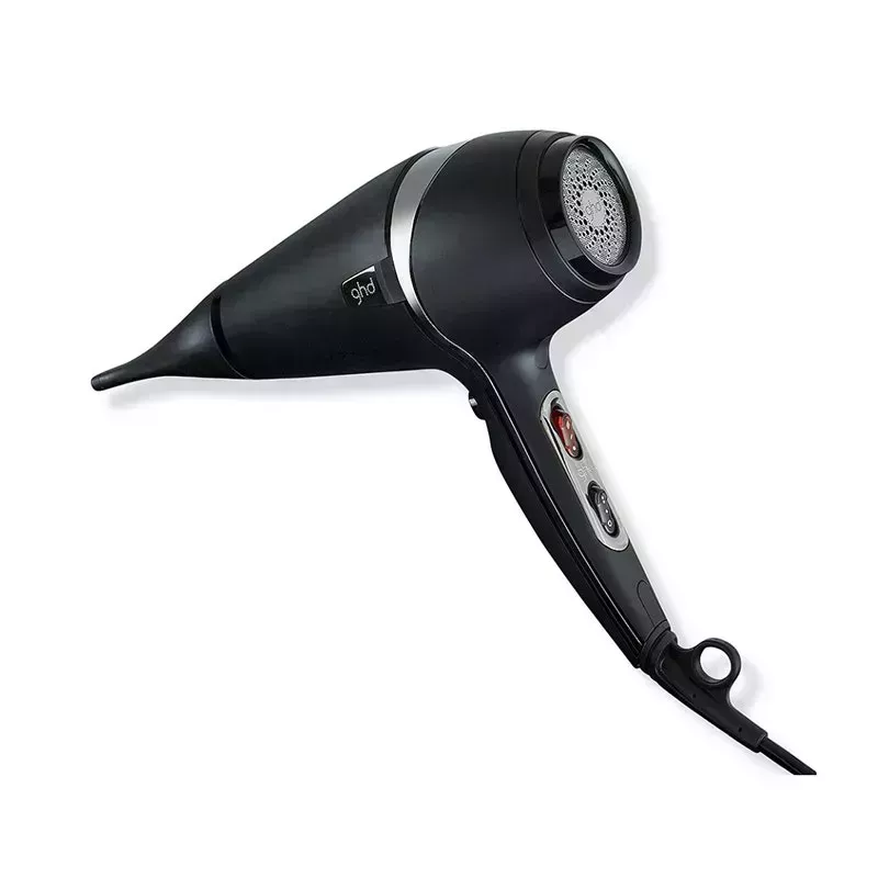 The black GHD Air 1600W Professional Hair Dryer on a white background
