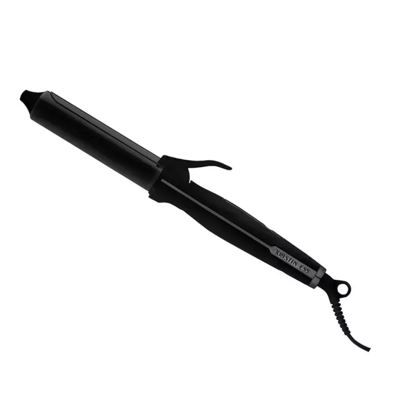 The black Kristin Ess Nanoblack Curling Iron on a white background