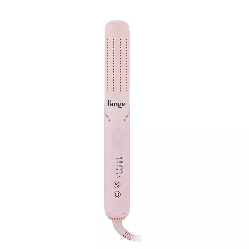 The light pink L'Ange Le Duo 360 Airflow Styler heated hair tool on a white background