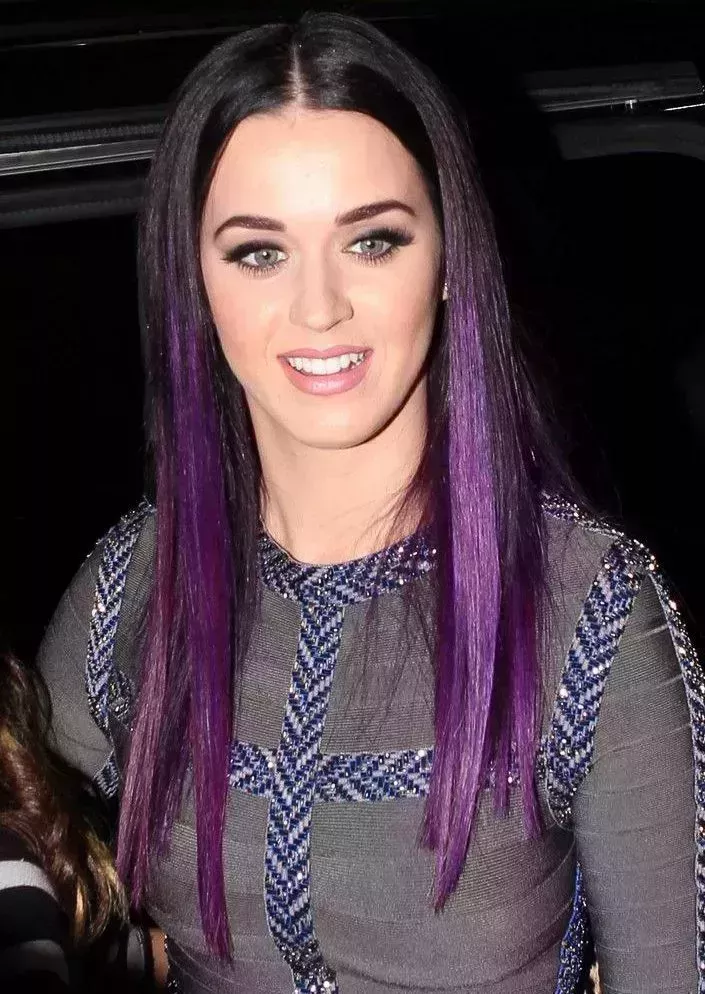 Katy Perri’s Peekaboo Purple Hair