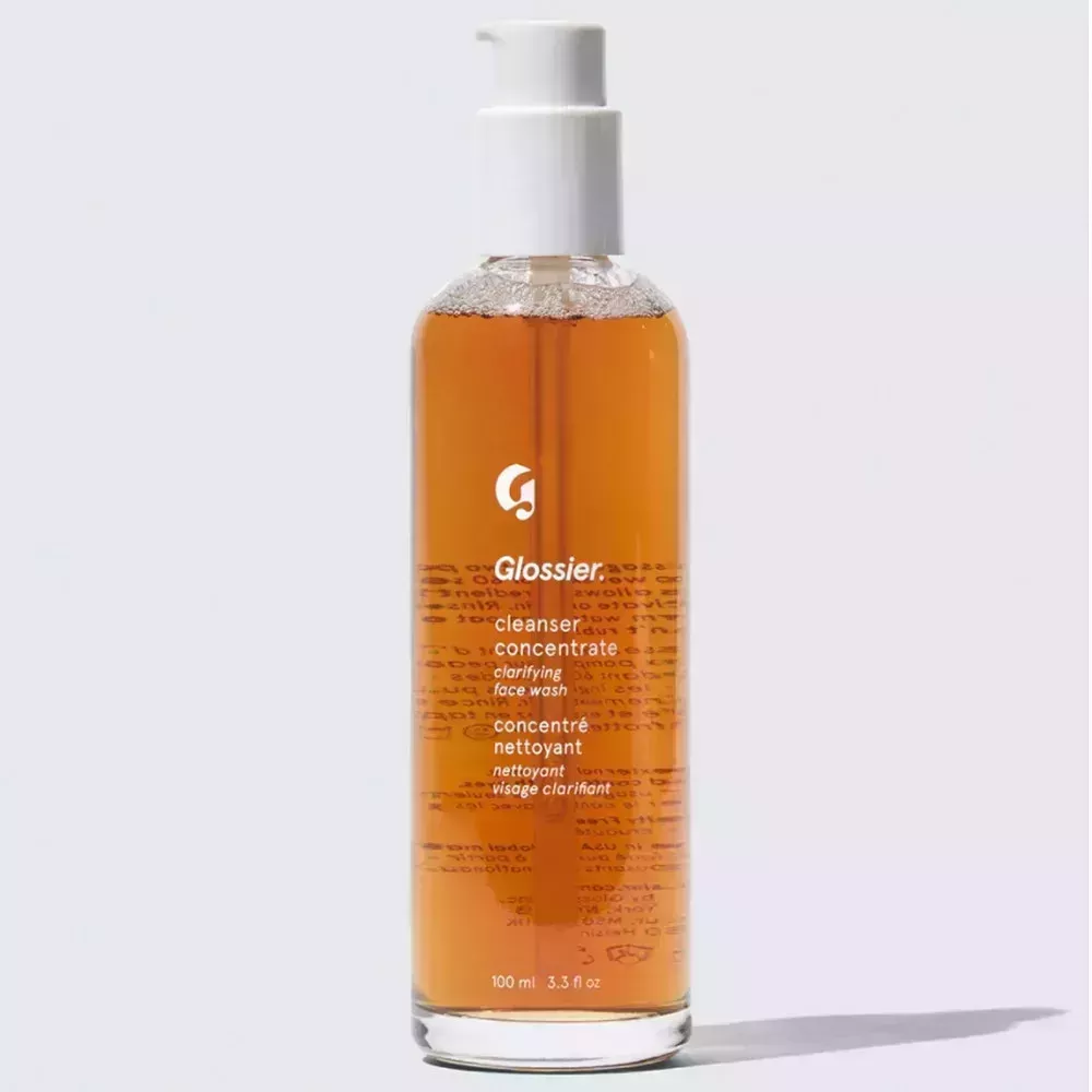 Glossier Cleanser Concentrate on gray background
