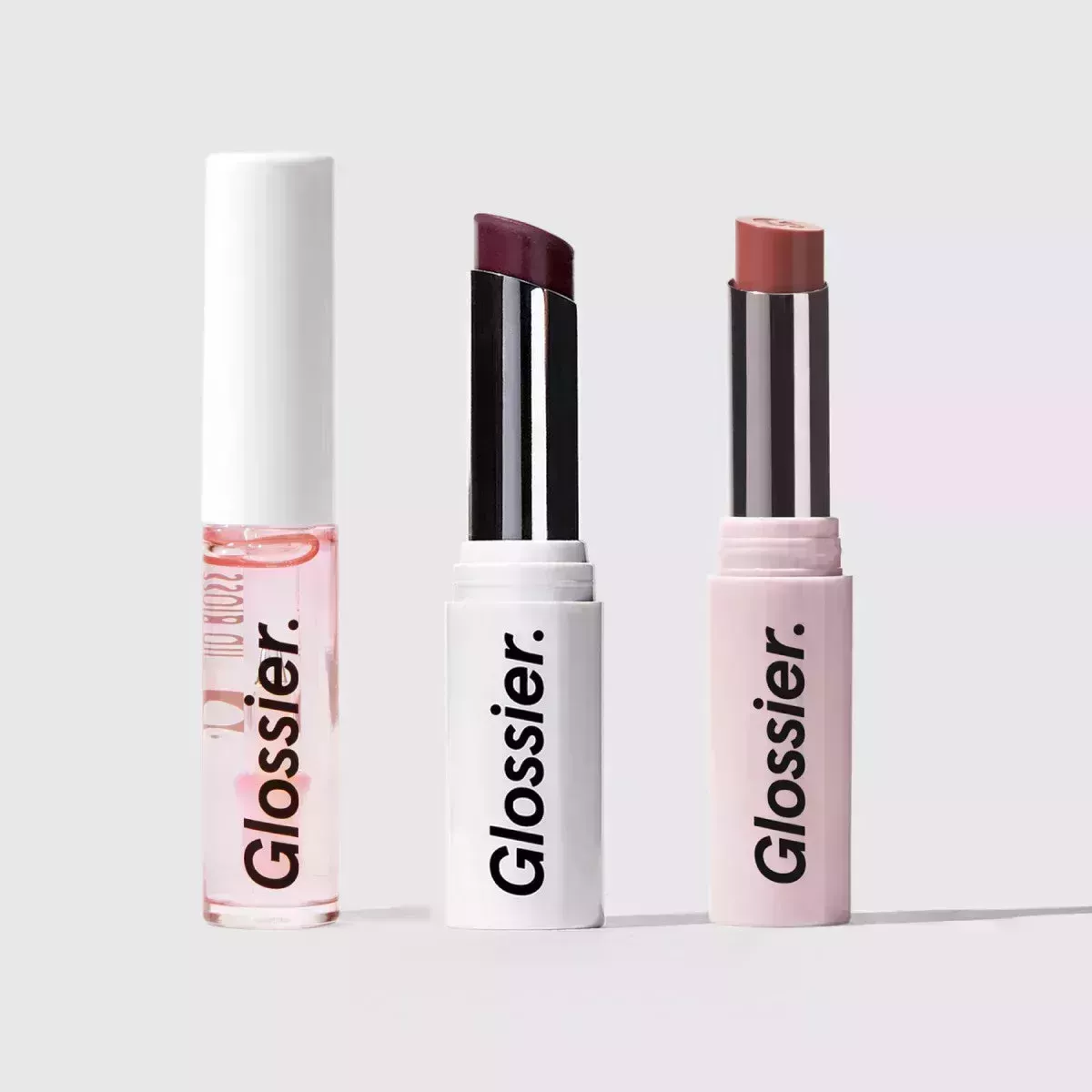 Lip Finish Trio on grey background