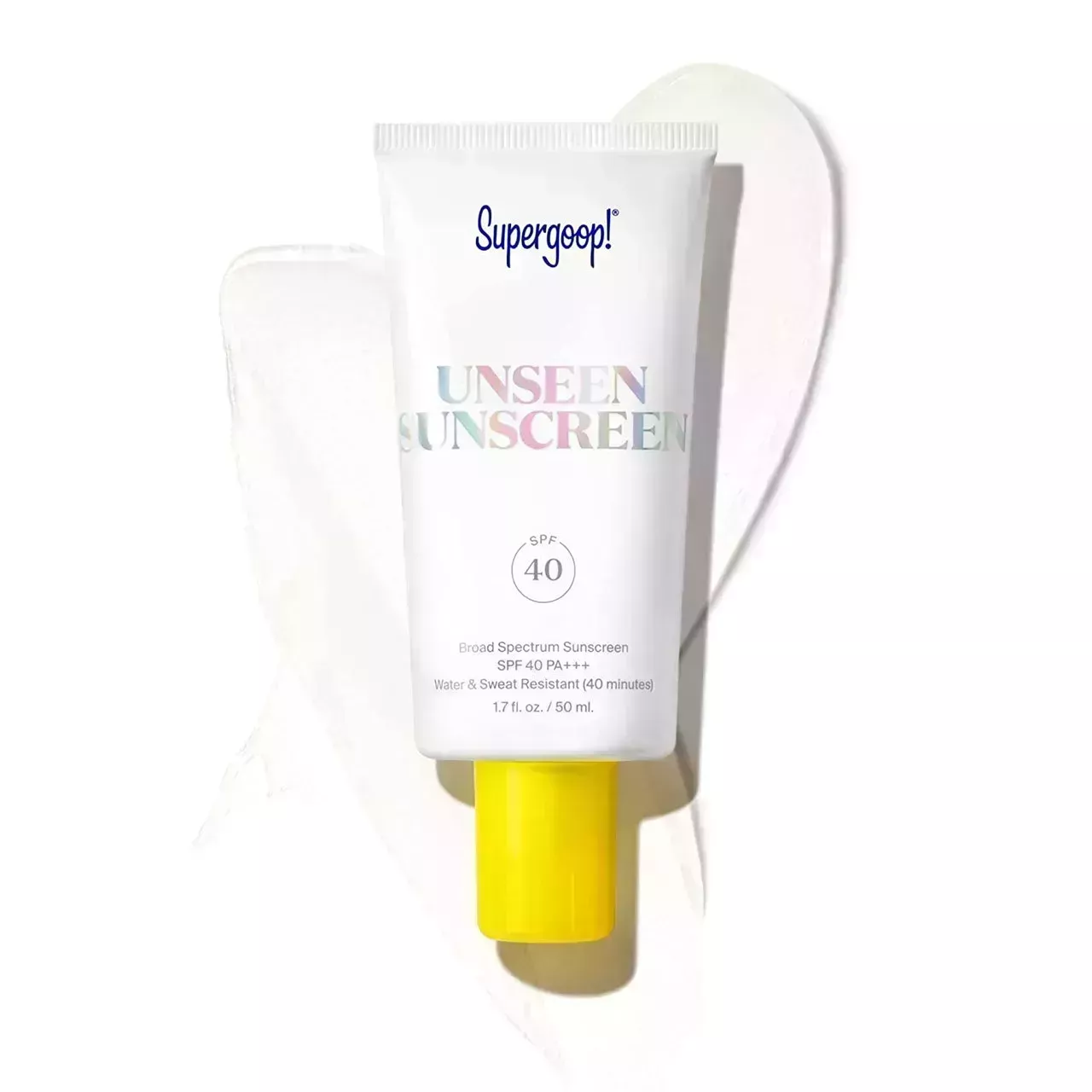 Supergoop! Unseen Sunscreen SPF 40 on white background