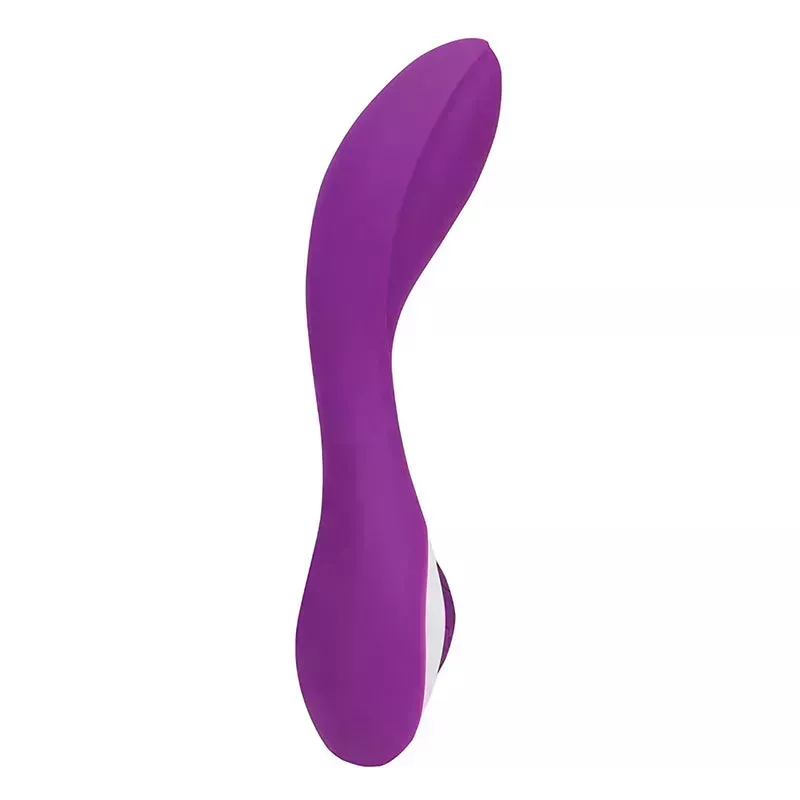 The purple and white Pure Love G-Spot Silicone Vibrator on a white background