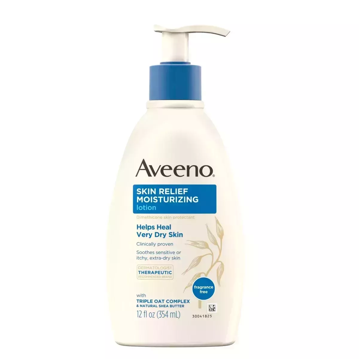 A tan and blue bottle of lotion