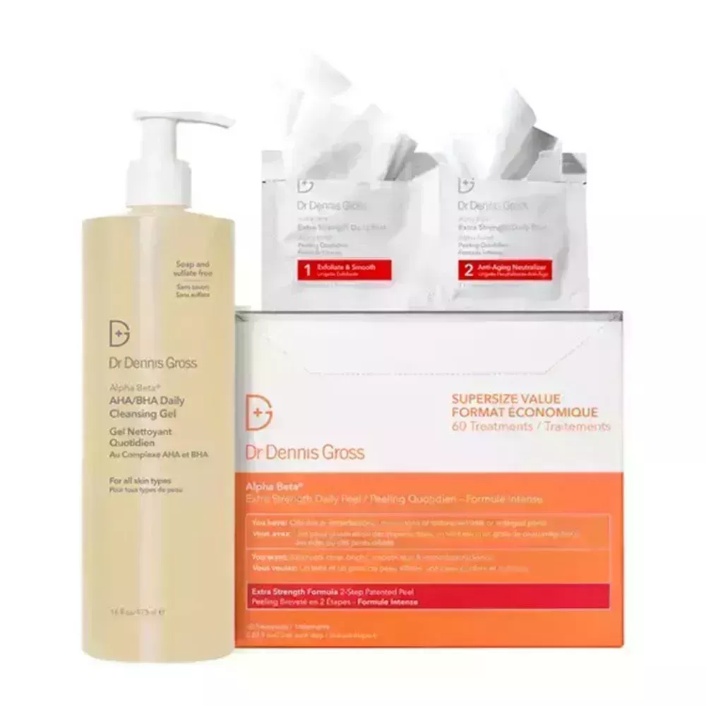 Dr. Dennis Gross Alpha Beta Jumbo Essentials on white background