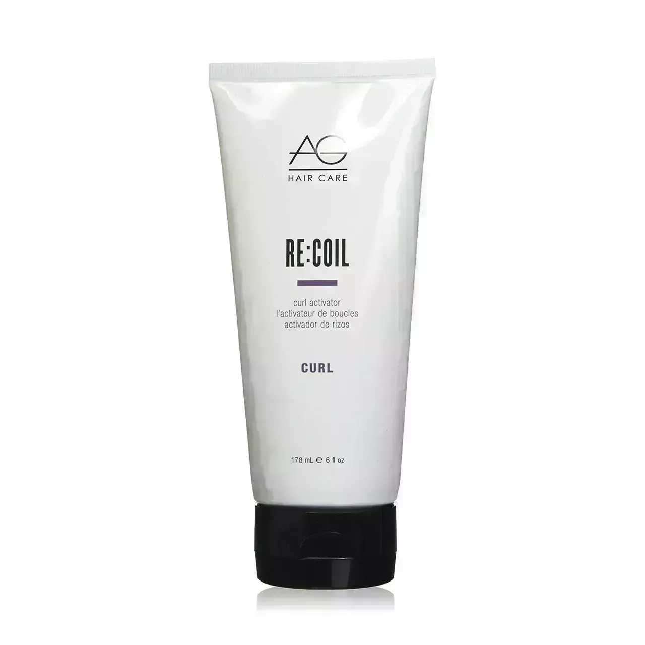 AG Hair Recoil Curl Activator white tube with black cap on white background