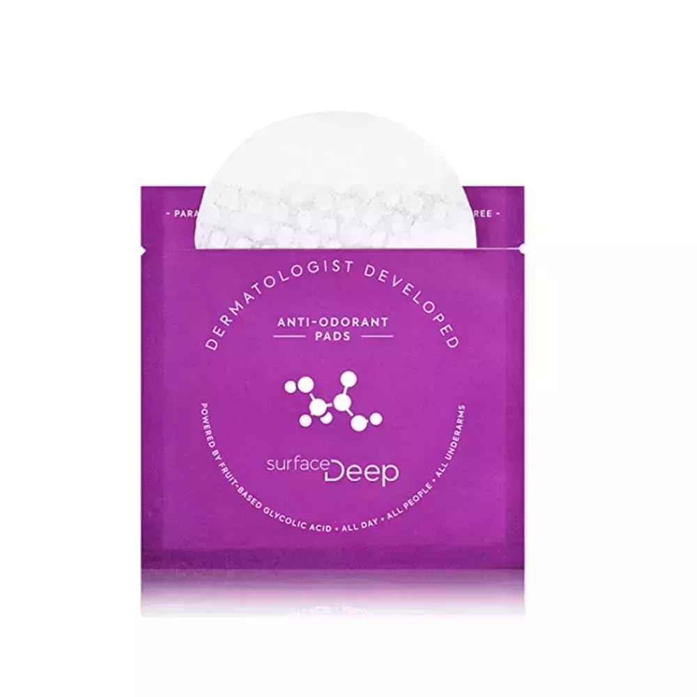 one opened pack of Surface Deep Anti-Odorant Pads on a white background 