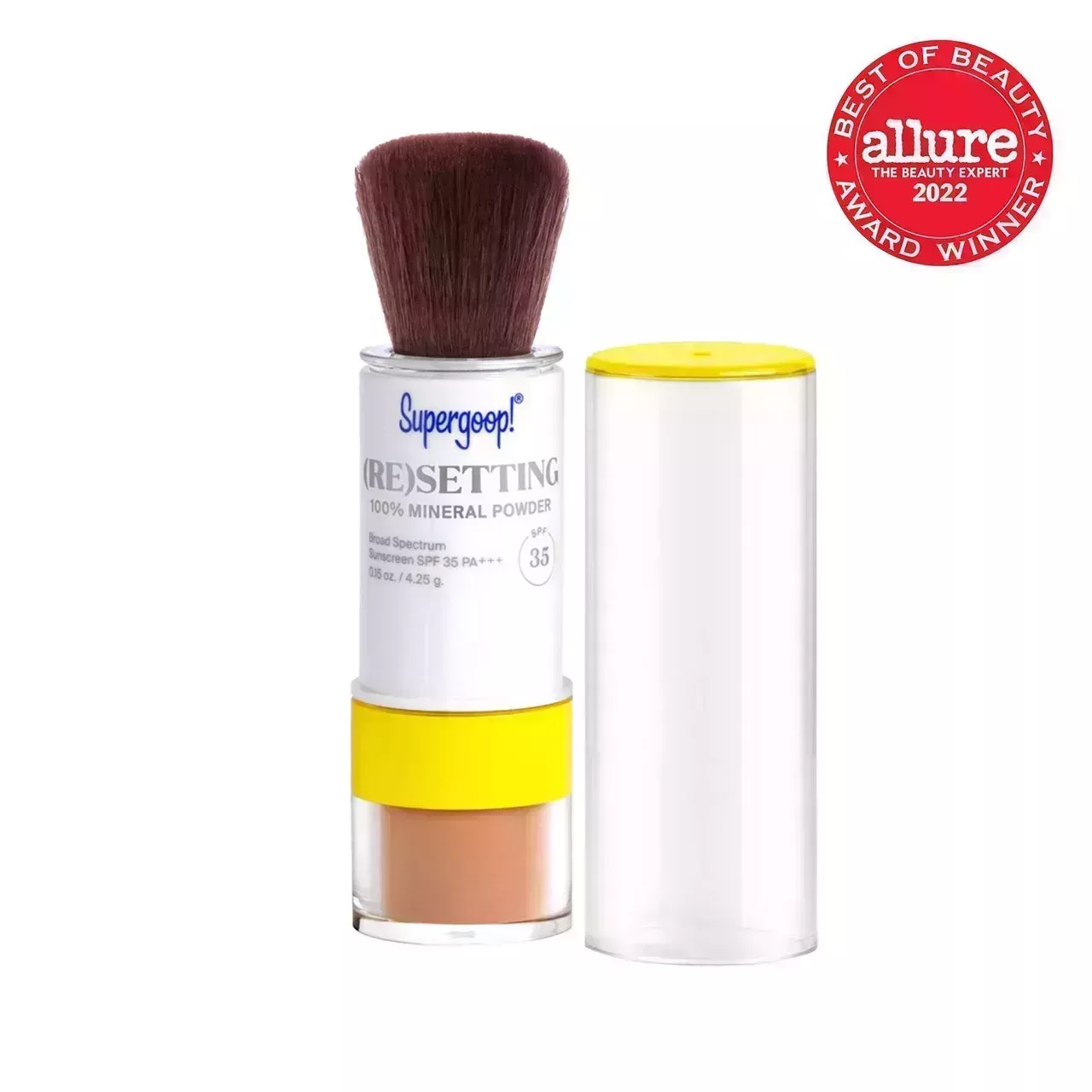 photo of supergoop resetting product sunscreen on white background