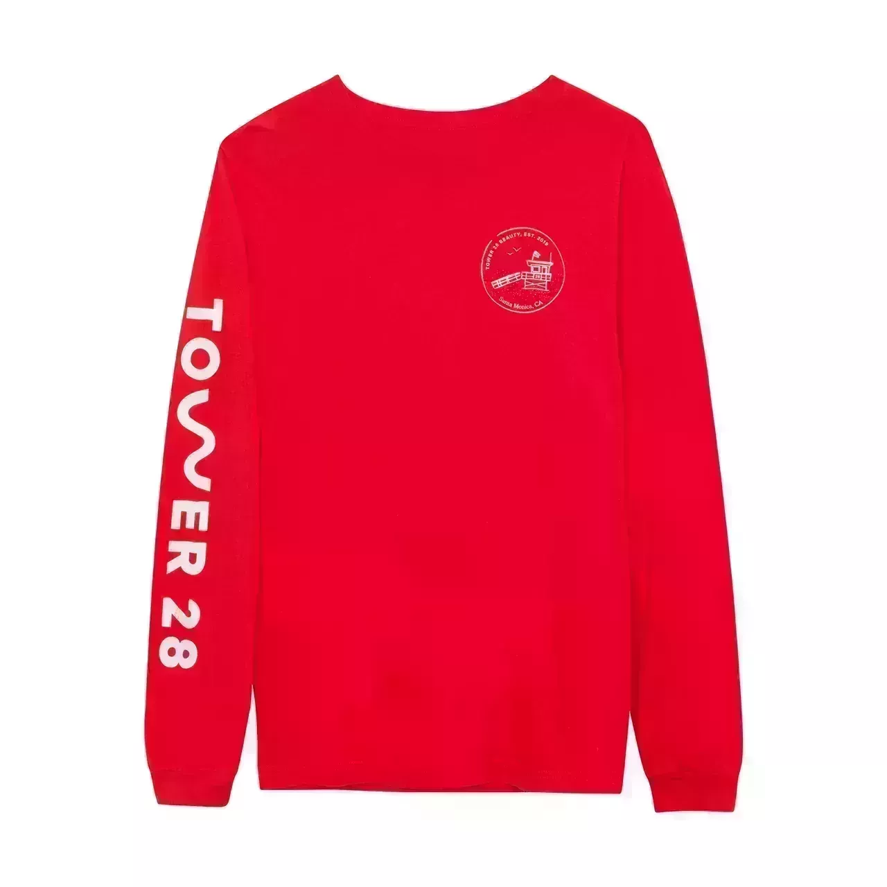 Tower 28 Rescue Tee red tee shirt on white background