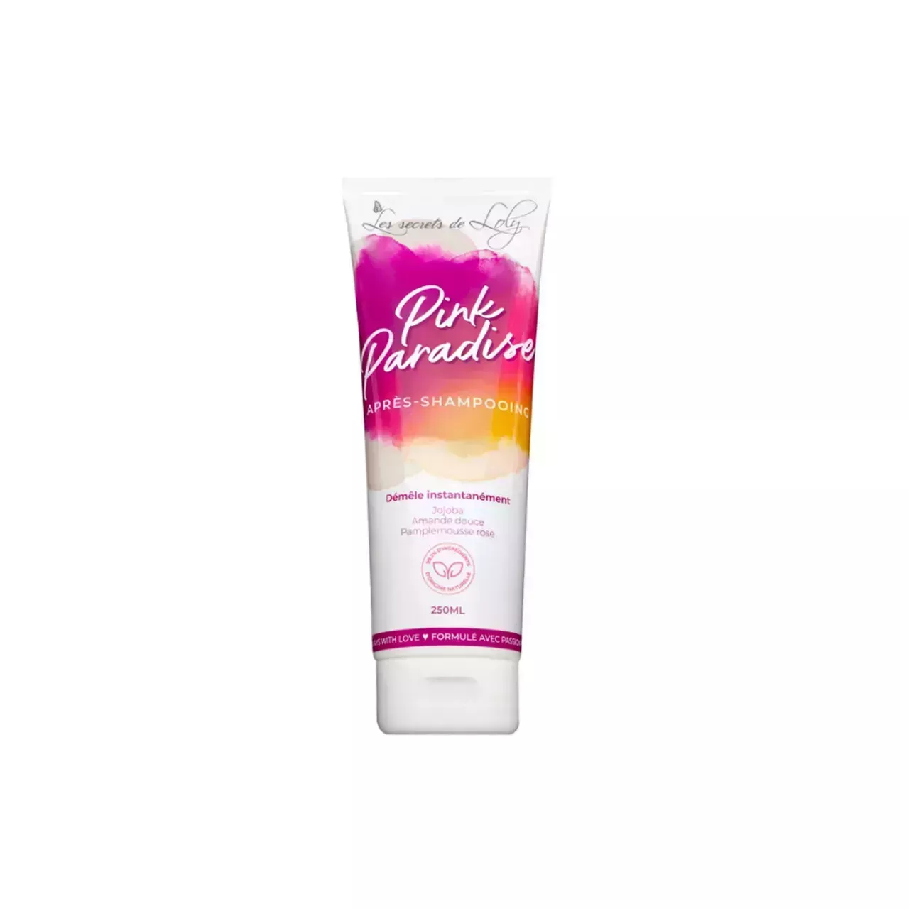 tube of Les Secrets de Loly Pink Paradise on a white background