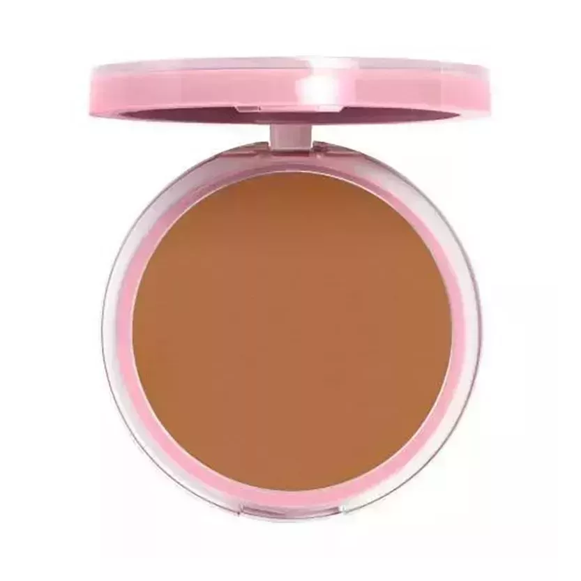 CoverGirl Clean Fresh Pressed Powder round pink compact of medium skin tone pressed powder on white background