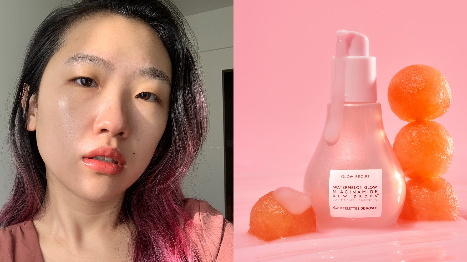 Las gotas de rocío de Glow Recipe transforman mi piel apagada e irritada