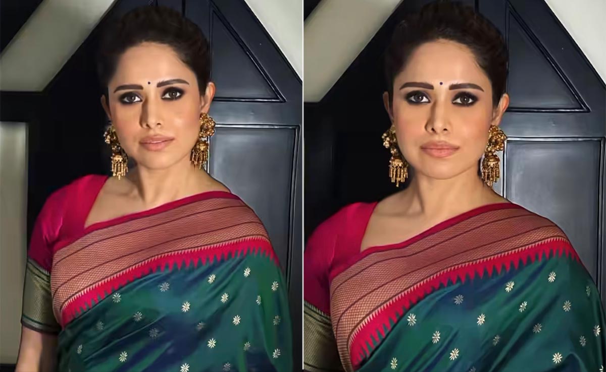 Con ojos ahumados y pestañas difuminadas, Nushrratt Bharuccha nos da una gran dosis de glamour festivo