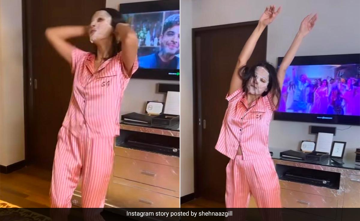 El tipo de autocuidado de Shehnaaz Gill incluye una máscara facial mientras baila para agradecer que venga "Desi Wine"