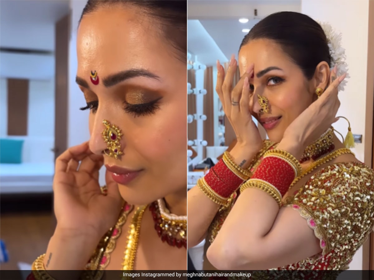 Con sombra de ojos brillante y piel radiante, el avatar de Apsara de Malaika Arora es el epítome del glamour étnico