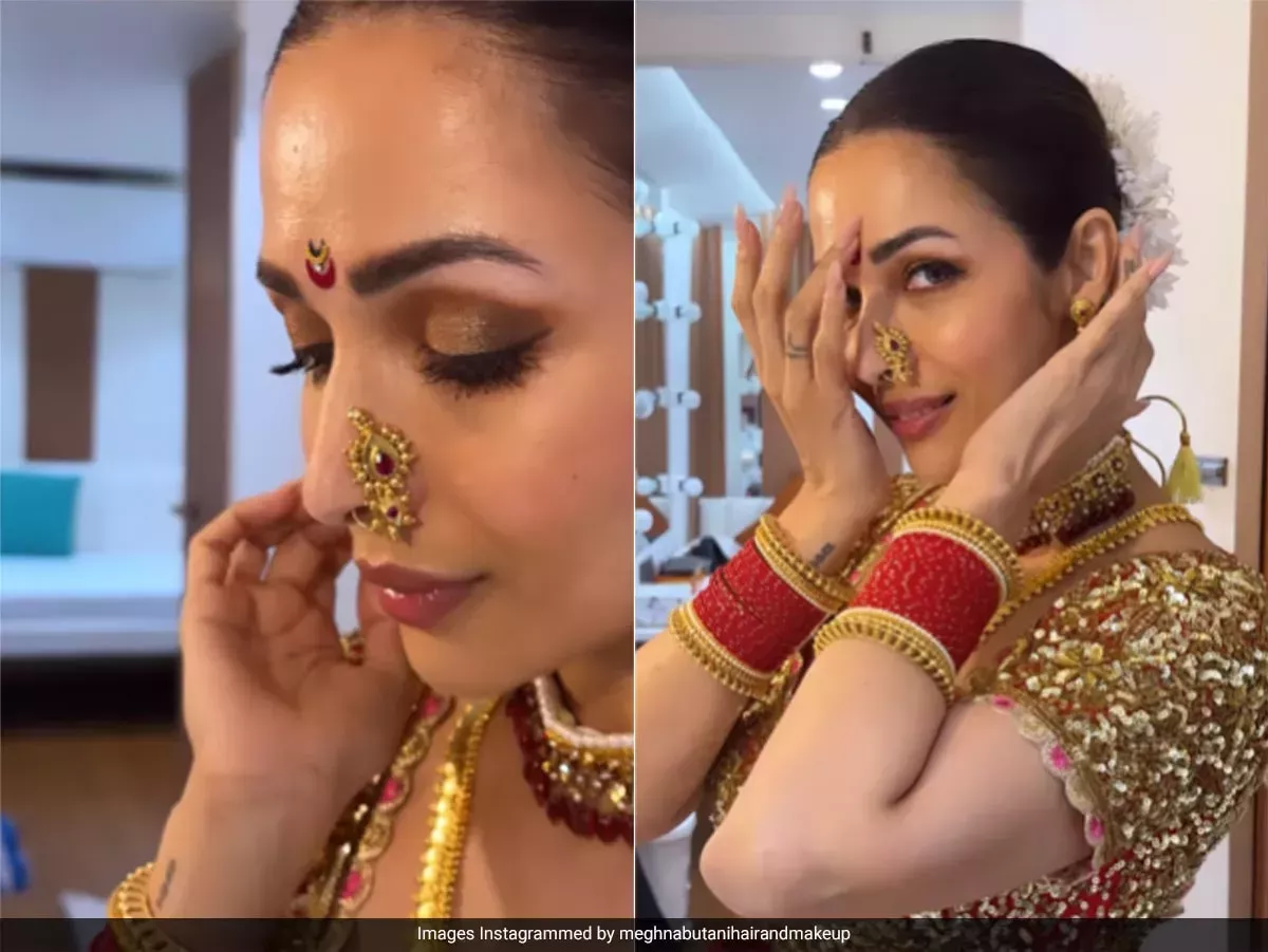 Con sombra de ojos brillante y piel radiante, el avatar de Apsara de Malaika Arora es el epítome del glamour étnico