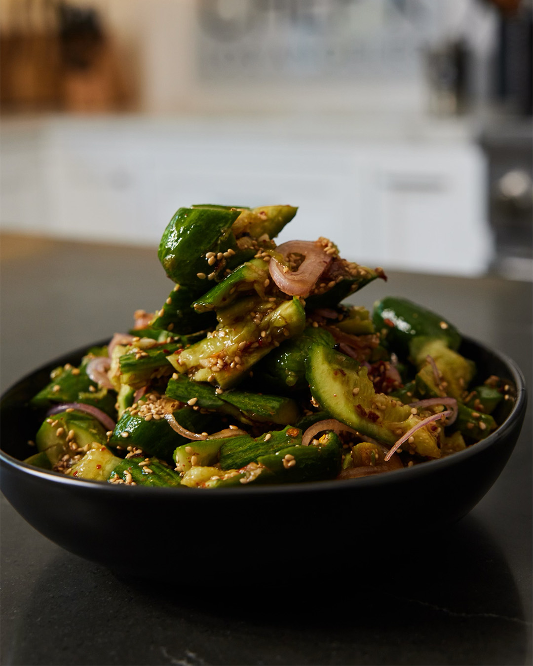Ensalada de pepino triturado del Chef K