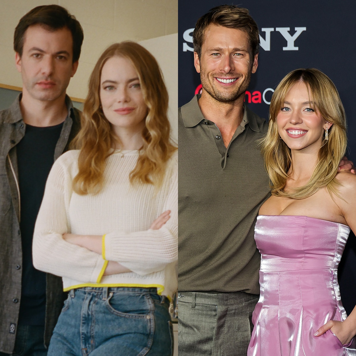 Emma Stone y Nathan Fielder parodian a Sydney Sweeney y Glen Powell