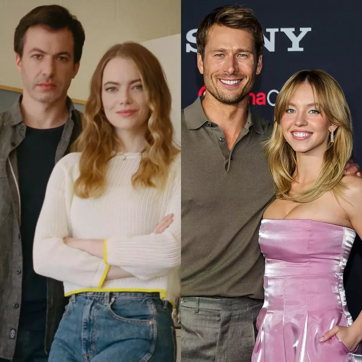 Emma Stone y Nathan Fielder parodian a Sydney Sweeney y Glen Powell