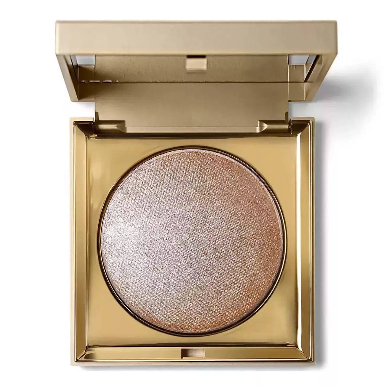 Stila Heaven's Hue Highlighter gold square compact of pale highlighter on white background