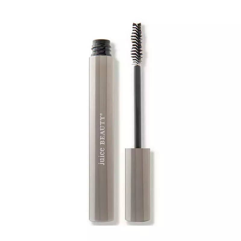 Juice Beauty Phyto-Pigments Ultra-Natural Mascara: A gray tube of mascara with black applicator wand on a white background