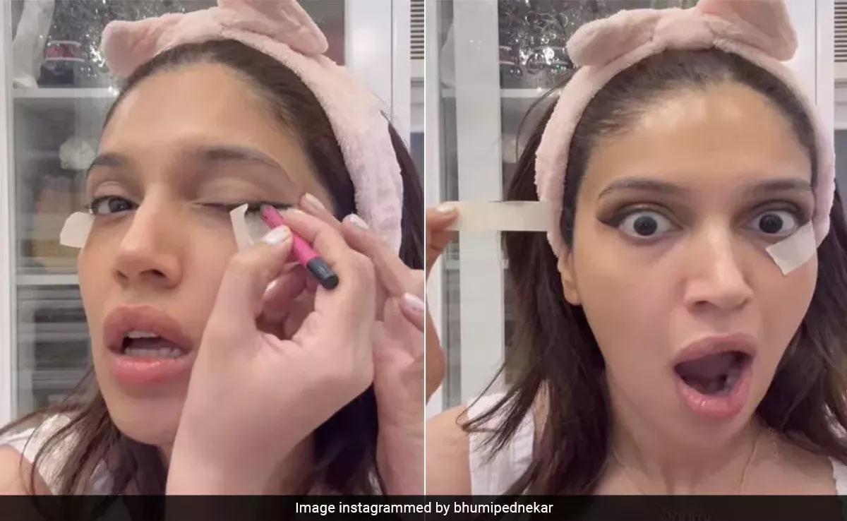 Bhumi Pednekar probó este truco viral de maquillaje de ojos en Instagram (para que tú no tengas que hacerlo)