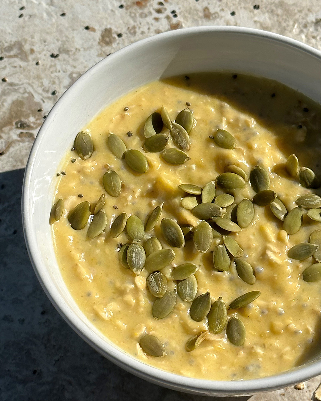 Avena nocturna de calabaza y melocotón