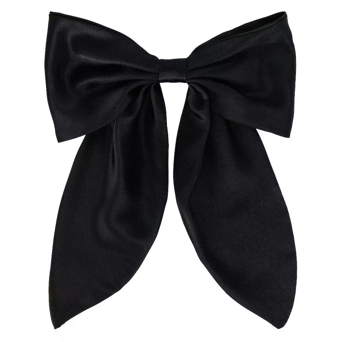 Shashi Satin Bow black satin bow on white background
