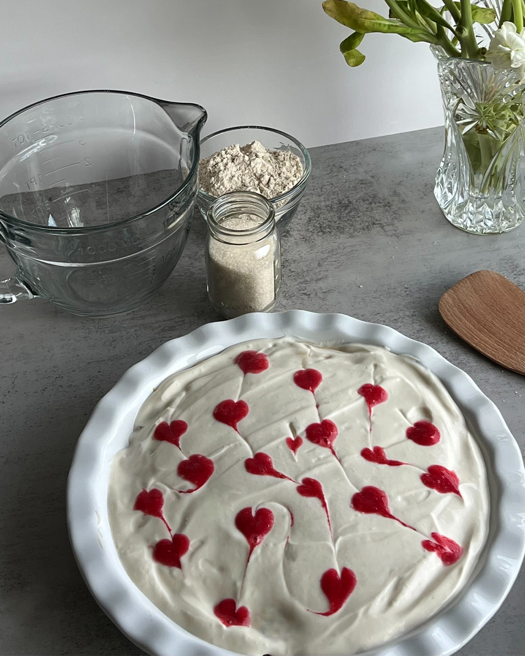 Tarta de queso con corazón de Nana