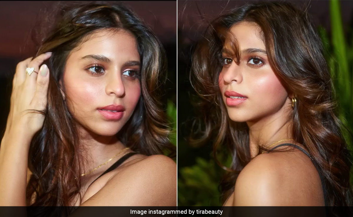 Incluso el maquillaje minimalista de Suhana Khan adora un poco de purpurina