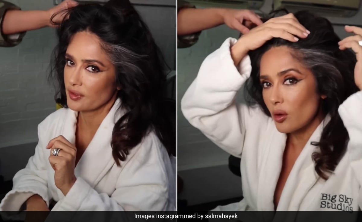 Salma Hayek se quita las canas de encima con su kit de maquillaje