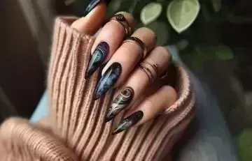 50 mejores ideas de diseño de uñas negras para manicuras con estilo