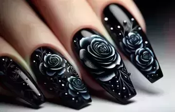 50 mejores ideas de diseño de uñas negras para manicuras con estilo