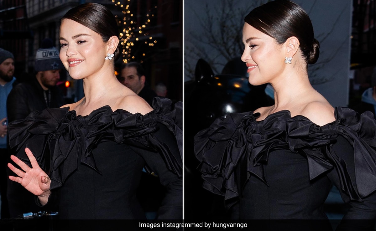 El punto focal del maquillaje primaveral de Selena Gomez son sus bonitas mejillas de melocotón