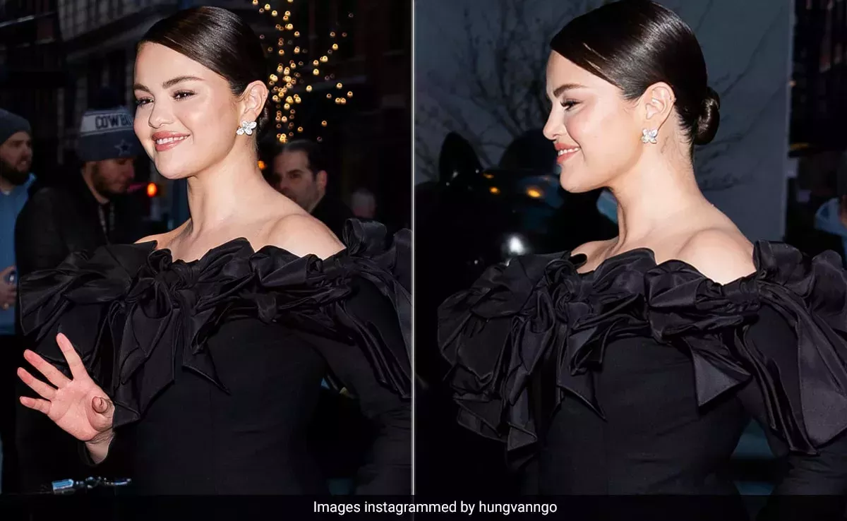 El punto focal del maquillaje primaveral de Selena Gomez son sus bonitas mejillas melocotón