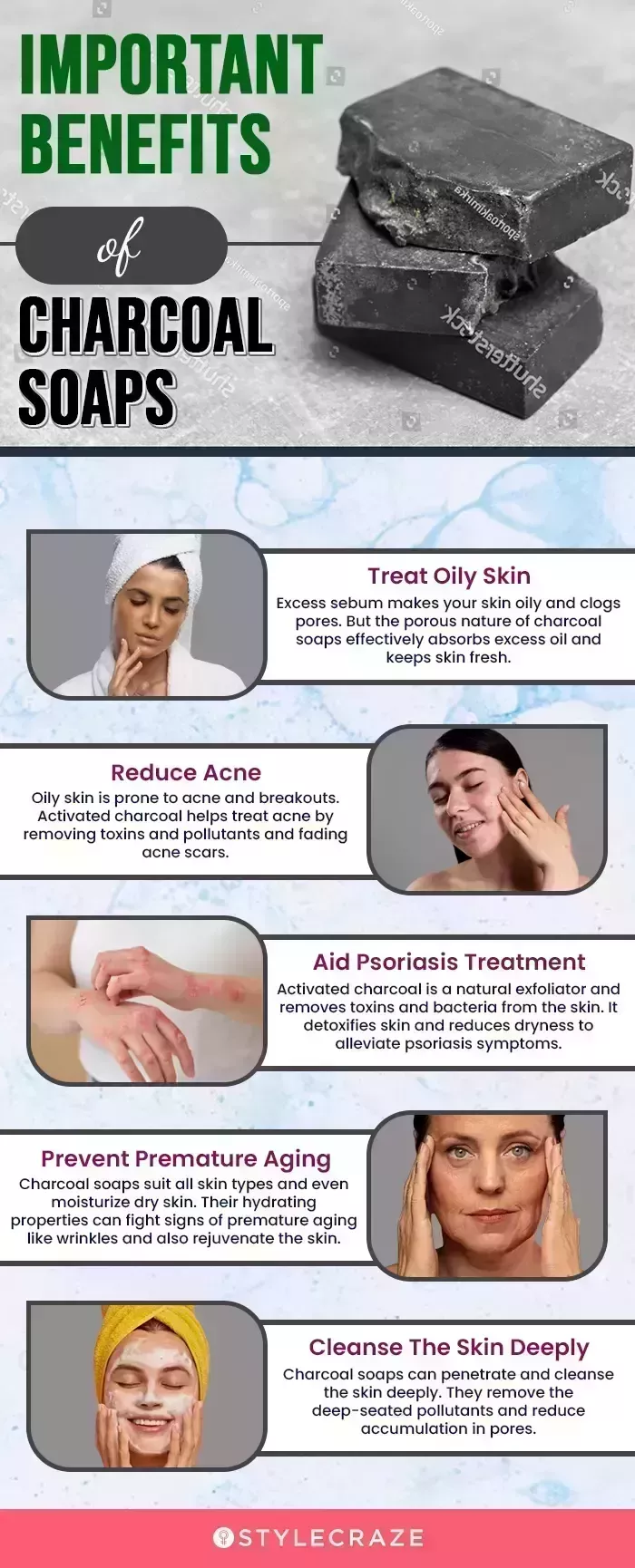 Jabón de carbón para la piel: Beneficios, usos y efectos secundarios