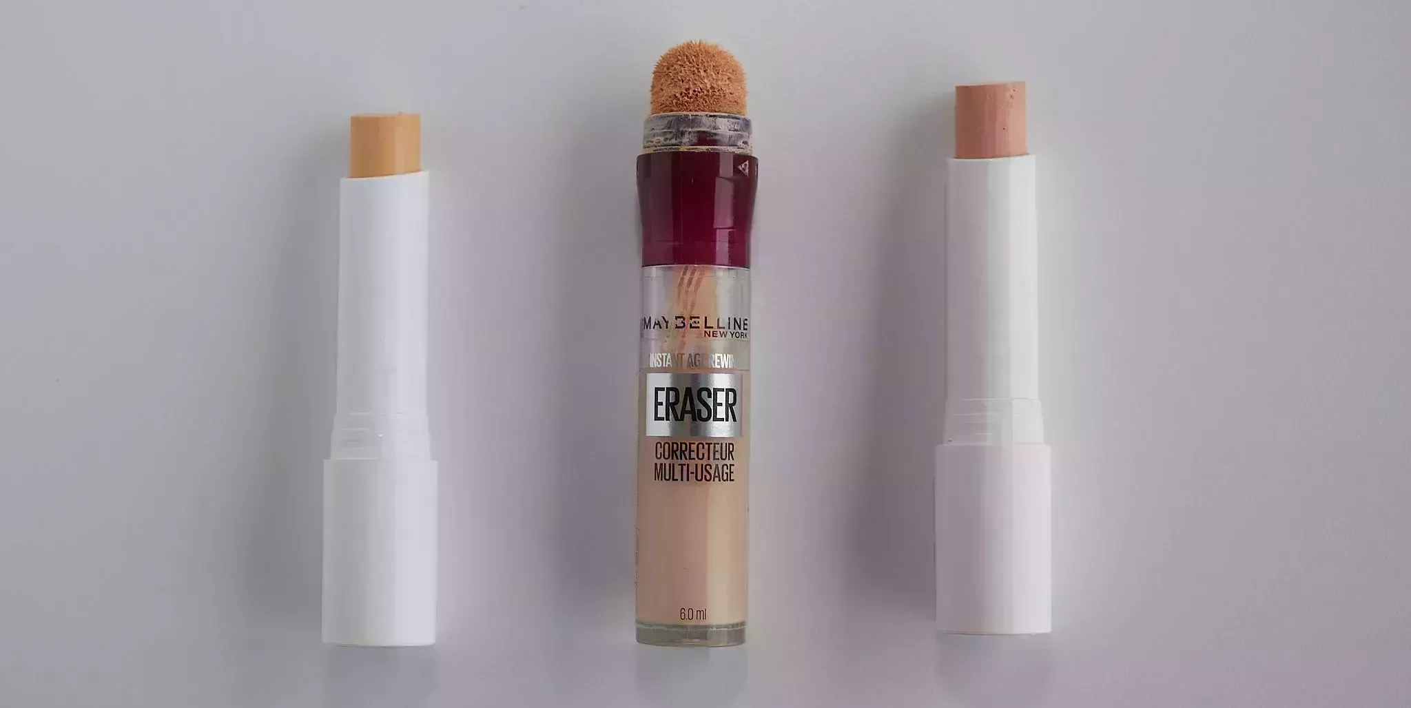 a warm, neutral, and cool concealer