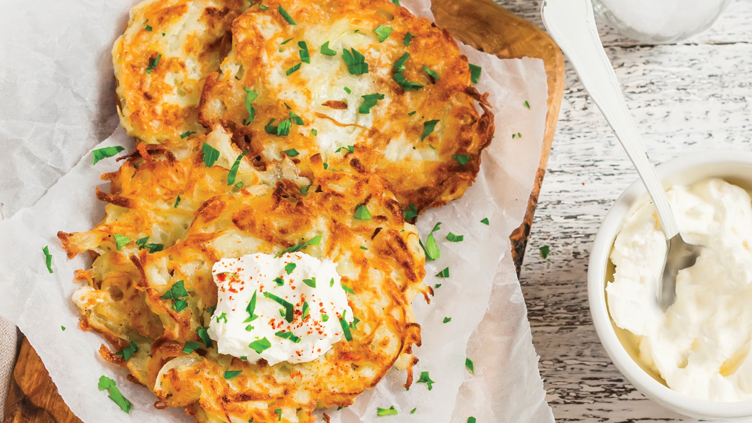 Pancakes de Papa en Bandeja